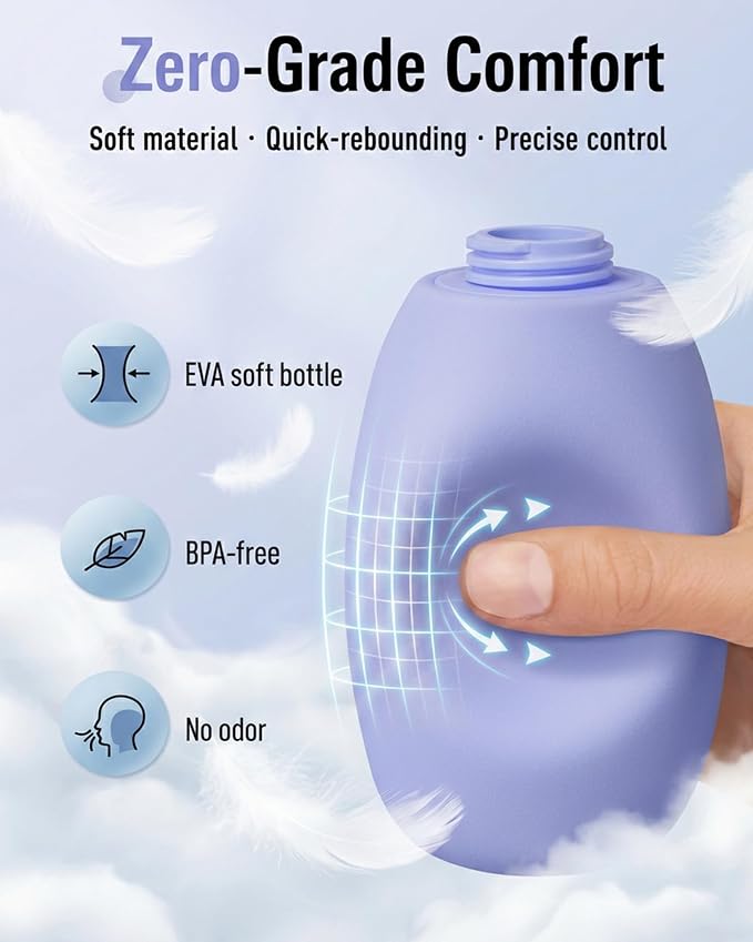 High Pressure Portable Bidet for Travel,Foldable Flip-Top Peri Bottle | with Hook Ring,Handheld Bidet Sprayer for Personal Hygiene,BPA-Free,400ML Personal Toilet for Women Men Baby Cleaning(Purple) - Image 5