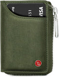 HORNBULL Steve RFID Blocking Leather Wallet for Men | Vertical Credit Debit Card Holder, Zip Around Wallet (Olive Card Holder) by Hornbull