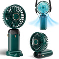 Portable Handheld Fan, 12 hours, Upgrade 3200mAh Mini Fan Handheld with LED Display, 90° Foldable, 5 Speed Wind,Hand Held/Neck/Desk 3 in 1 Hand Held Fans, Makeup Fans for Women (Green) by Unknown