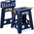 Delxo 16 Inch Folding Step Stool,Foldable Step Stool for Adults Blue | Step Stool with Safety Lock,Portable Collapsible Step Stool,Non-slip Folding Stools for Kitchen Bathroom Bedroom Garden 1PC by Delxo