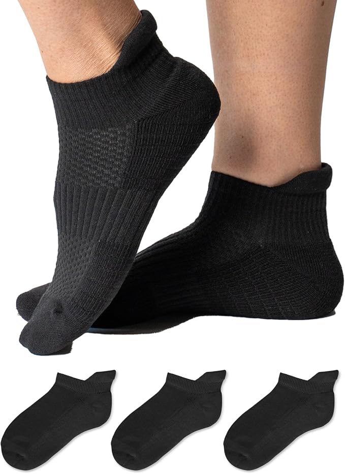 Viasox Ankle Compression Socks for Women & Men 3 Pack, 14 mmHg Support Improves Circulation, Extra Cushioned by Viasox