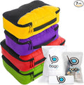 bago 7 Pcs Packing Cubes for Travel - 4 Travel Packing Cubes for Suitcases with 3 ZipLock Bags - Luggage Organizer Bags to Get Maximum Storage, Save Time & Effort to Pack (Green Red PurpleYellow) by BagoTravelBags