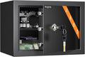 Cabinet Safe with Key for Money, 1.2 Cu Ft Key Lock Box | Safe Box Coffre Fort for Cash Jewelry Medicine Passport, Steel High Security Safety Box for Home/Office/Hotel by WASJOYEUS