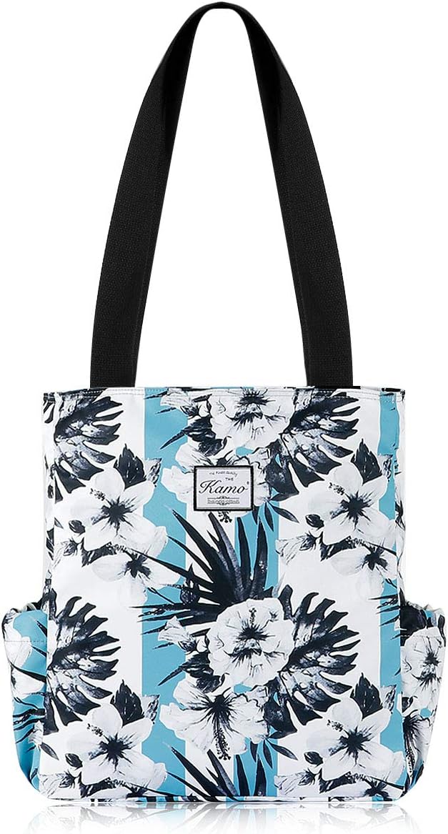 KAMO Floral Tote Bag - Waterproof Lightweight Handbags Travel Shoulder Bag for Hiking Yoga Gym Swimming Travel Beach by KAMO