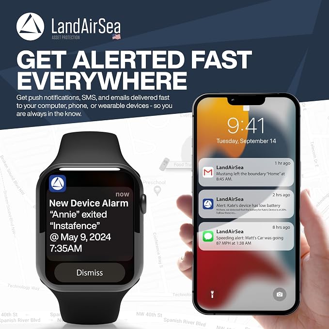 LandAirSea 54 GPS Tracker (Premium Edition) - Long Battery, Magnetic, & Waterproof. Global GPS Tracker for Vehicles. Made in the USA from Domestic & Imported Parts. Subscription is Required. - Image 7