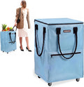WORKPRO Large Rolling Grocery Bag, 36-Gallon Rolling Tote with 5 Wheels | Reusable Grocery Bag on Wheels, Holds Up to 110 lbs, Heavy Duty Rolling Tote for Groceries, Laundry, Moving & Back to School by WORKPRO
