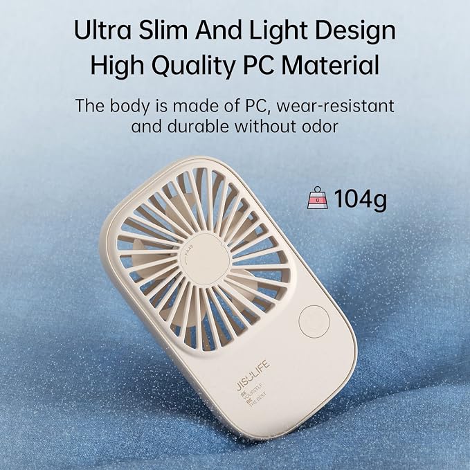 JISULIFE Handheld Mini Lash Fan with Bracket, Small Portable USB Rechargeable Personal Makeup/Eyelash Fan with 3 Speeds for Women Mom Girls Office Outdoor Travel Beige | For Office, Outdoor & Travel, with Bracket, Portable for Makeup, Gift for Women, M... - Image 4