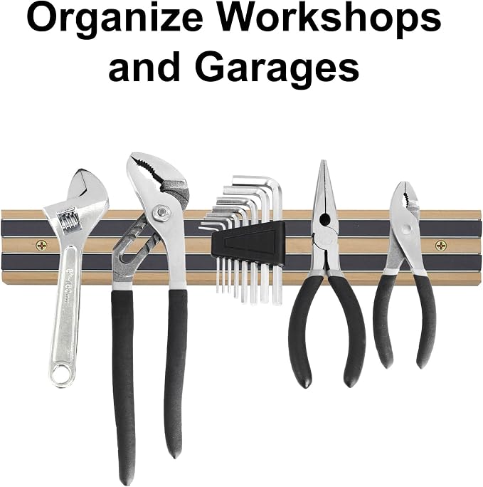 HIC Kitchen Magnetic Knife Holder and Tool Storage Bar, Wood, 12-Inches, 12 inch - Image 4