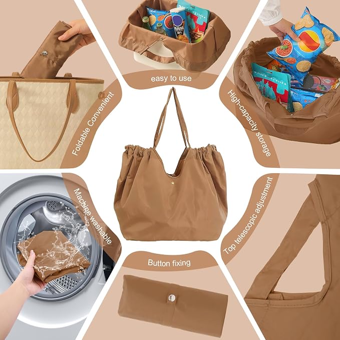 Reusable Grocery Bags,Reusable Shopping Bags,Folding Bags Totes,Stretchable and shrinkable shopping bag for Groceries - Image 5