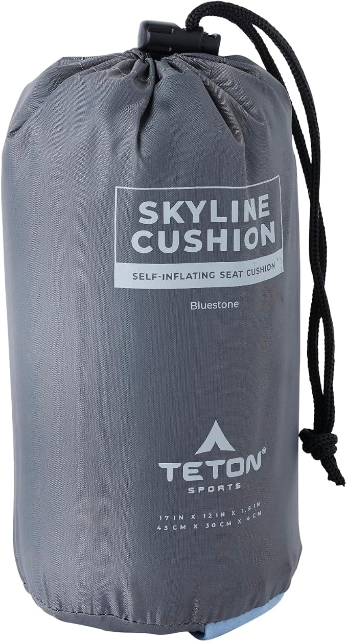 Teton Camping Seat Cushion; Stadium Seat; Office Chair; Car Pad; Inflatable, Bluestone - Image 6