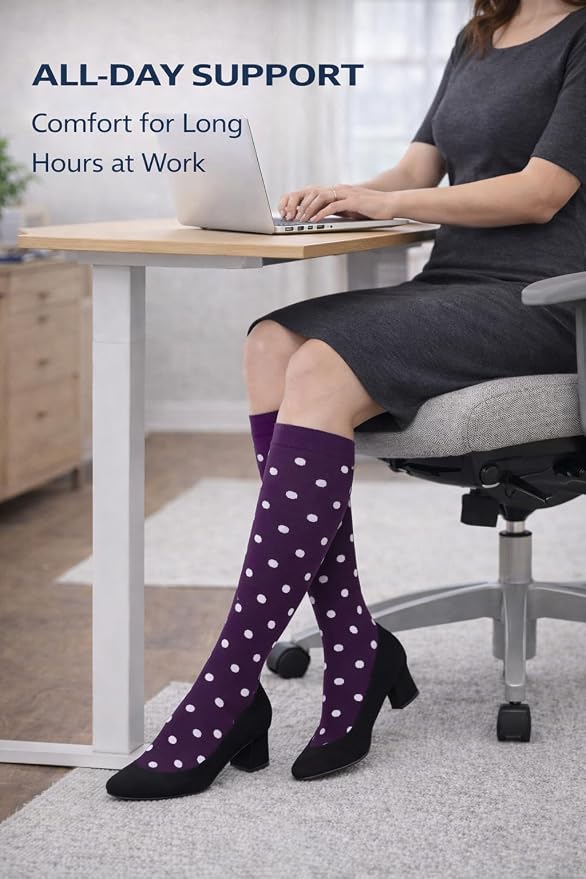 Aoliks Medical Compression Socks for Women & Men, Support Knee High Socks for Running,Nurses,Travel - Image 4