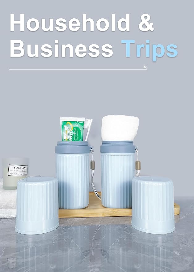 Toothbrush Travel Case, Blue Toothbrush Holder Travel | Large Travel Toothbrush Cup Case, Portable Travel Toothbrush Container for Traveling, Camping, Business, and School - Image 6
