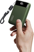 INIU Portable Charger, Smallest 20000mAh 22.5W Fast Charging Power Bank | USB-C Cable, Flight-Safe, Travel Essentials, Flashlight, Battery Pack for iPhone 17 Samsung Xiaomi Google, Mini Size, Green by INIU