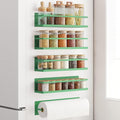 Magnetic Spice Rack For Refrigerator Magnetic Fridge Shelf For Kitchen Spice Organizer Magnetic Shelf For Fridge Space Saving Green 4 Pack With Magnetic Paper Towel Holder by Roysili