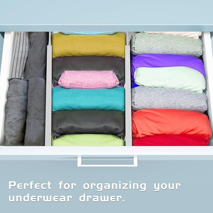 4 Pack Bamboo Drawer Dividers Organizer with Inserts 2.6'' High | Expandable from 12.5-21.7", Adjustable Drawer Organizer Separators for Utensils, Clothing, Office, Dresser, Bedroom, (White) - Image 7