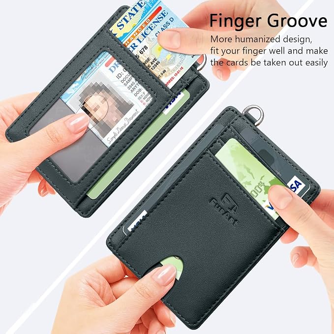 FurArt Slim Minimalist Wallet RFID Credit Card Holder for Men | slim minimalist compact rfid id window thin - Image 3