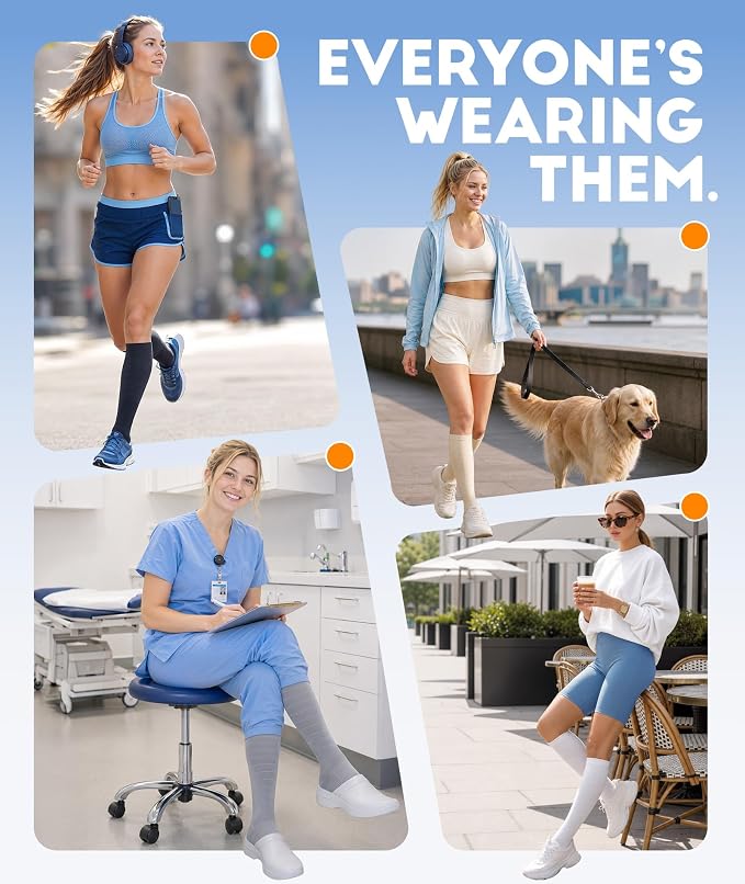 RUIXUE Compression Socks Women Men, All-Day Comfort 20-30mmHg Circulation Support for Nurse Travel Flying Daily Running Sports Use - Image 7