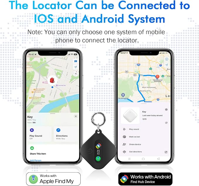 Dual System Bluetooth Tracker for iOS or Android-1Packs, Compatible with Apple Find My (iOS) & Google's Find Hub(Android) for Smart Tracking Tag/Key Finder/Luggage Tracker - Image 2