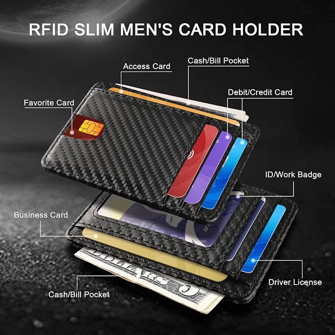 Vancle Slim RFID Wallets for Men Women, Minimalist Thin Front Pocket RFID Blocking Leather Wallets for Travel Work - Image 4