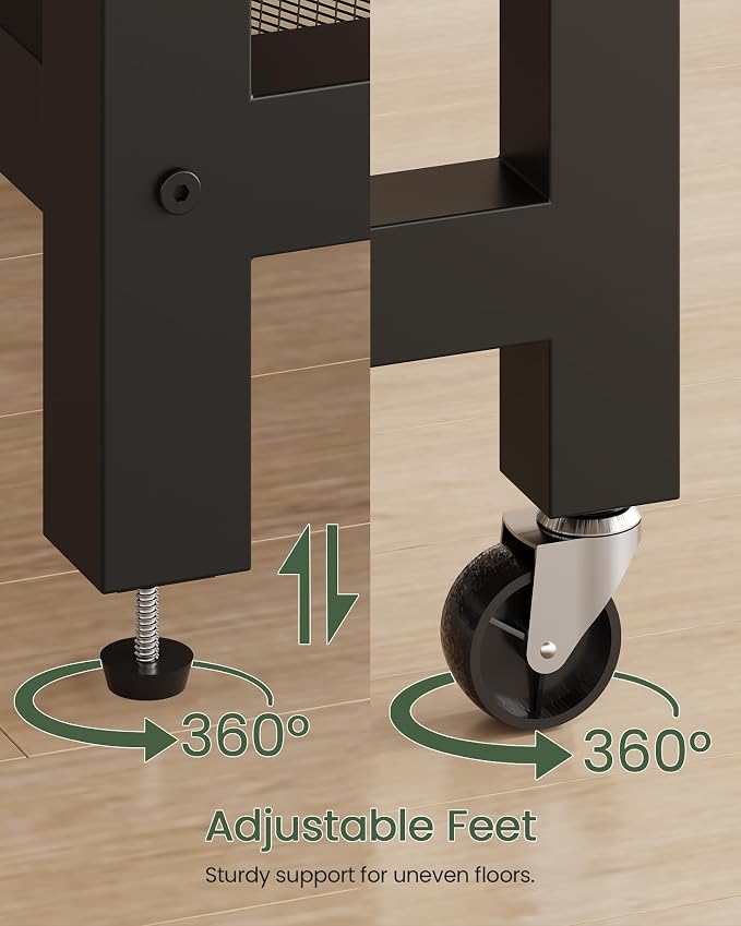 Kitchen Island with Power Outlet, Kitchen Island Table with Folding Top, Stationary Storage Islands, Coffee Bar with Outlets and USB Ports, for Dining Room, Living Room, Greige TZD01UBG - Image 7