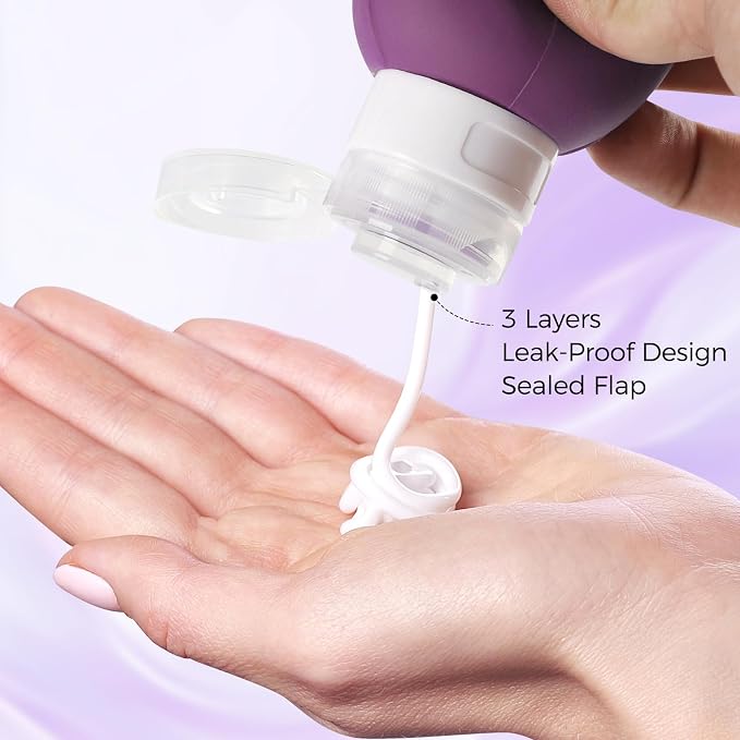 Travel Bottles for Toiletries - TSA Approved Portable Travel Containers for Toiletries, Leak Proof Travel Tubs Refillable Liquid for Shampoo Conditioner Lotion Body Wash,5 Colors - Image 2