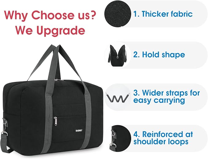For Spirit Airlines Personal Item Bag Foldable Travel Duffel Bag Tote Carry on Luggage Duffle Overnight for Women and Men - Image 4
