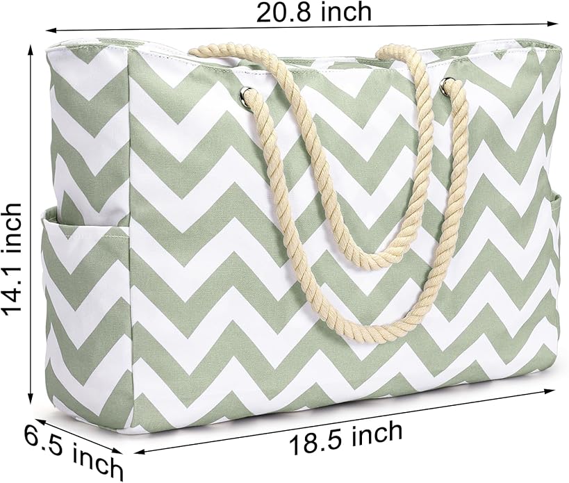 Becokan Beach Bags for Women Large Waterproof Beach Tote Bag Zipper Beach Bags Waterproof Sandproof Swim Pool Bag Large Tote - Image 6