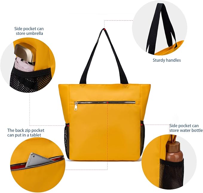 ETidy Large Capacity Foldable Tote Bag With Zipper | Water-resistant, Lightweight, Sandproof, Beach Bag, Gym Bag, Travel Shopping Bag - Image 6