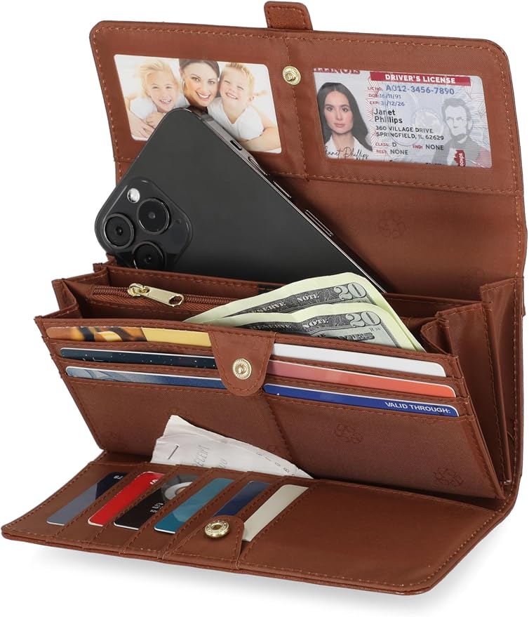 Mundi File Master Womens RFID Blocking Wallet Clutch Organizer With Change Pocket - Image 2