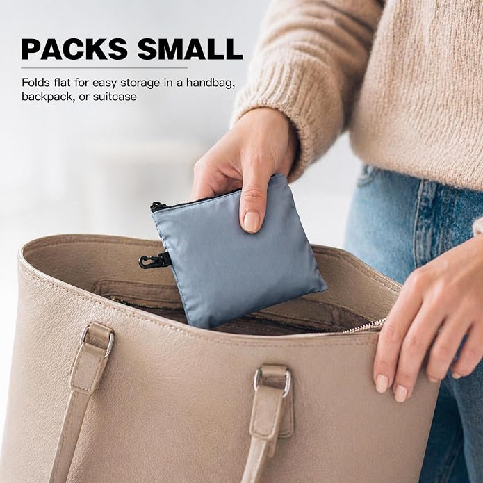 Lightweight Foldable Nylon Crossbody Bag,Compact Polyester Packable Tote,Collapsible Handbag for Travel,Gym,Shopping - Image 7