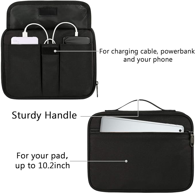 MATEIN Electronics Organizer, Waterproof Travel Electronic Case, Black | Portable Double Layer, Cable Storage Bag for Camera Accessories, Cord, Charger, Power Bank, Flash Drive, Phone, SD Card - Image 3