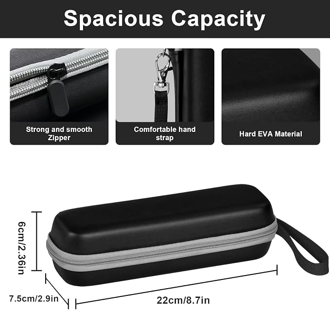 Toothbrush Travel Case for Oral-B/Oral-B Pro 1000 1500 5000 7000 7500 6000 9600/ Phlips Sonicare 4100 5100 1100 6100 5300 Electric Toothbrush, Portable Hard Protective Storage Bag (Black) - Image 2