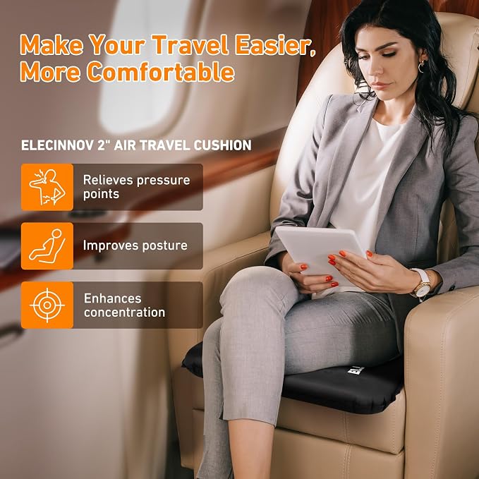 Inflatable Seat Cushion, Self Inflating Foam Portable Stadium Seat Cushion | Bleacher Seat Cushion Lightweight Camping Comfort Airplane Cushion for Long Flights Outdoor Events - Image 6