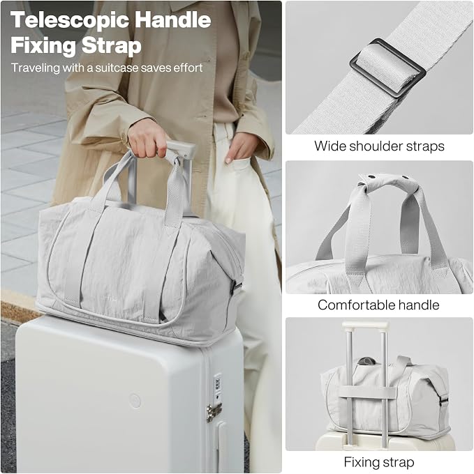 mixi Travel Tote Bag for Women Large Expandable Travel Bag Waterproof Lightweight Carry On Personal Item Handbag - Image 7