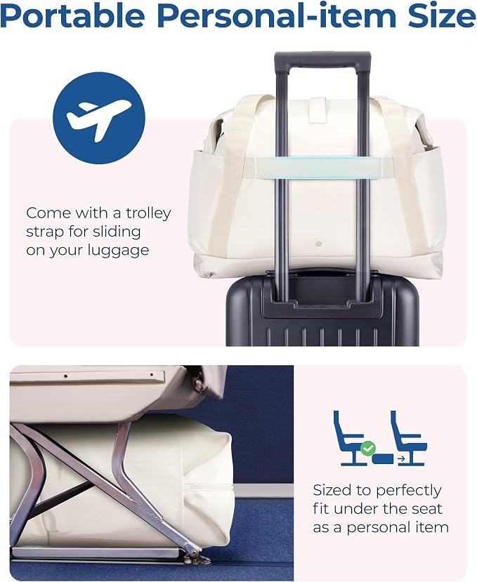 BAGSMART For Spirit Airlines Personal Item Bag, 23L Foldable Weekender Bags for Women Gym Tote Overnight Bag for Travel - Image 3