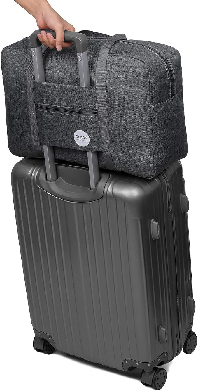 WANDF Personal Item Travel Bag, Carry On Duffle Bag Women | 18x14x8 inches, Airline Underseat Aprroved, Weekend Overnight Trips, Lightweight Packable - Image 3