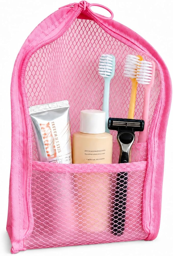 Standing Toiletry Bag for Travel & Gym – Lightweight Waterproof Travel Makeup Bag Organizer, Self-Standing Portable Toiletry Pouch for Weekend Trips Business Daily Use,Pink - Image 4