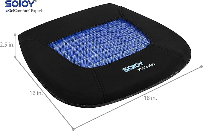 iGelComfort Gel Car Seat Cushion for Long Time Sitting Portable Bleacher Stadium Seat Cushion with Strap Memory Foam Cushion for Office,Car,Stadium - Image 2