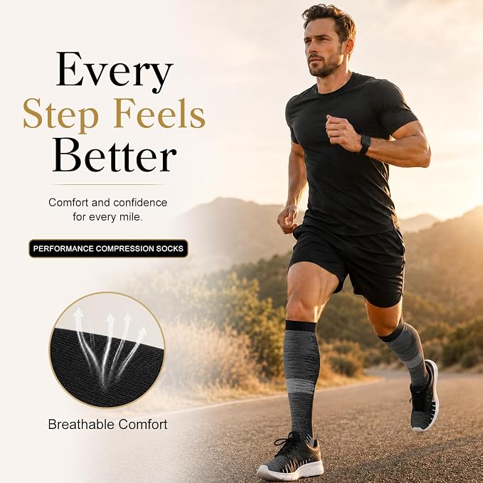 4 Pairs-Compression Socks for Women&Men Circulation-Best Support for Nurses,Running,Athletic - Image 4