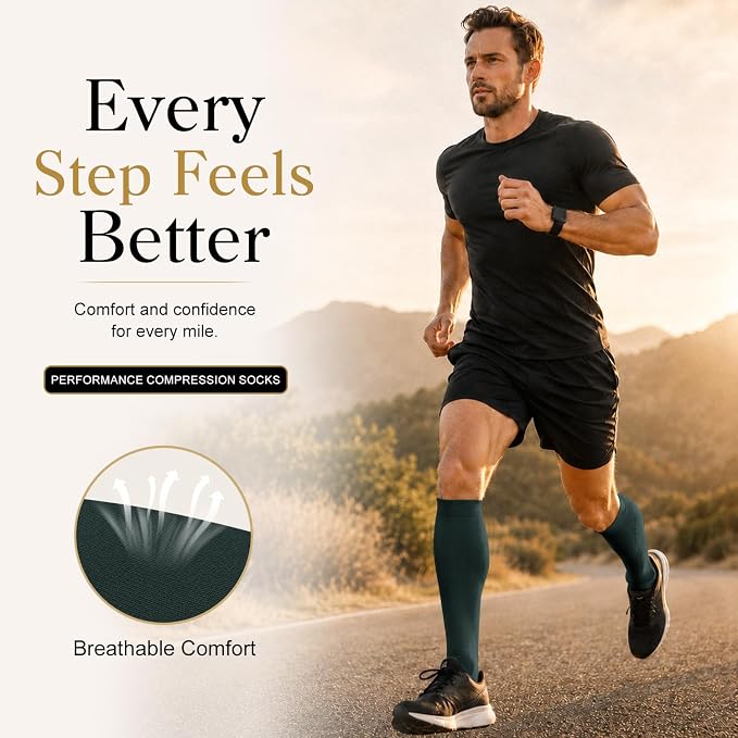 4 Pairs-Compression Socks for Women&Men Circulation-Best Support for Nurses,Running,Athletic - Image 4