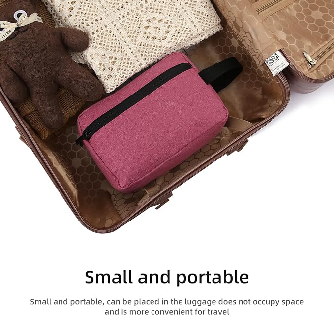 Icramsy Travel Toiletry bag Toiletry bag for women men Hanging Cosmetic bag Travel accessories for Women Men (Rosy) - Image 5