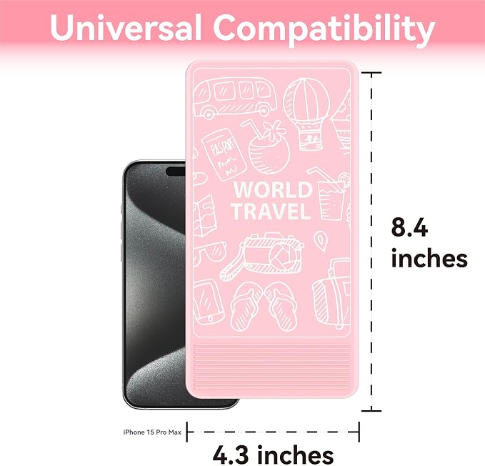 Airplane Phone Holder, Foldable Flexible Silicone Phone Stand | Tablet Mount for Flying, Home Office, Desk and Bedroom, Compatible with iPhone, Smartphones for Hands-Free Viewing, Pink - Image 3