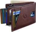 Wallet for Men, Slim Pop Up Card Holder with RFID Blocking, Minimalist Bifold Wallet with 9 Card Slots, ID Window and Cash Pocket, Metal Flip Case with Magnetic Closure, Gift Box by Housmai