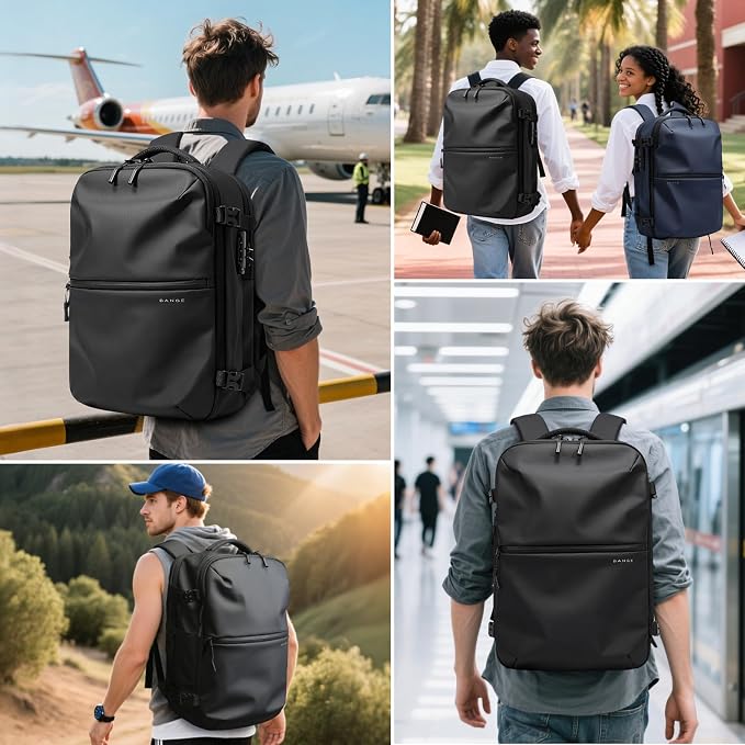 BANGE Travel Backpack with TSA lock version can hold 15.6 inch Laptop suitable Daily Commute and Overnight Flight Approved Anti-theft Bag - Image 7