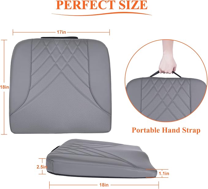 kingphenix Memory Foam Car Seat Cushion for Driving Comfort and Office Use | Coccyx and Lower Back Pressure Relief, Non-Slip Seat Cushion for Cars, Trucks, SUVs, Long Drives and Office Chairs, Gray - Image 8