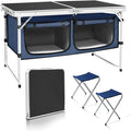 CampLand Outdoor Folding Table Aluminum Lightweight Height Adjustable with Storage Organizer for BBQ, Party, Camping by CampLand