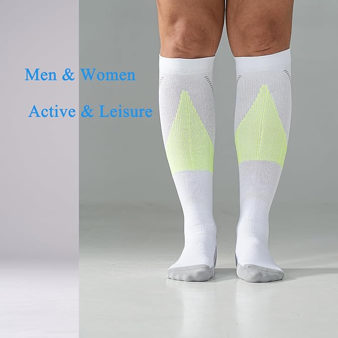 4 Pairs Compression Socks For Women and Men 20-30mmHg Graduated Compression Circulation Support Socks For Travel - Image 2