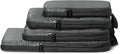 Amazon Essentials Ultralight Compression Packing Cubes, Recycled Fabric, 2 Zippers, 4-Pack, Grey, for Suitcases or Backpacks by AmazonEssentials