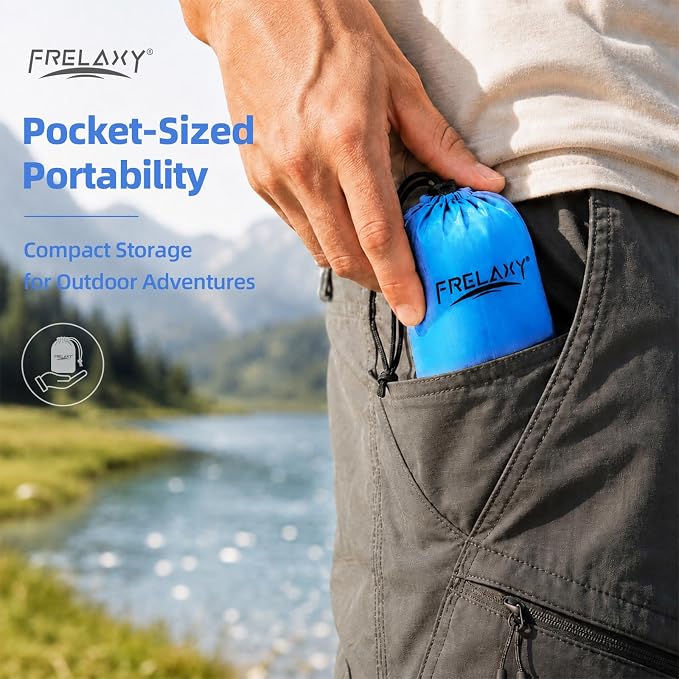Frelaxy Pocket Picnic Blanket, Waterproof Blanket for Beach Festival | Lightweight compact design, Multi-use outdoor blanket, Waterproof & sandproof material, Easy to carry, Picnic, Camping - Image 6