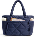 BAGSMART Tote Bag for Women, Puffer Tote Bag with Zipper, Large Quilted Shoulder Bag with Compartments for Travel, Work, Gym by BAGSMART